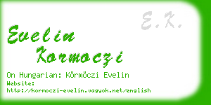 evelin kormoczi business card